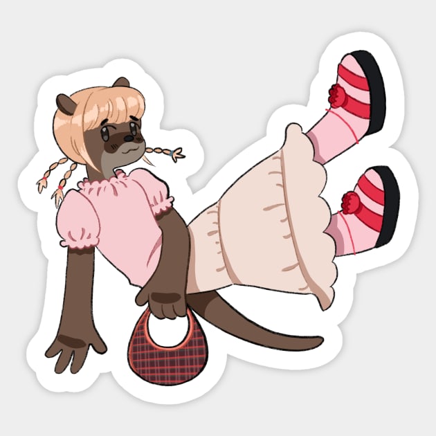 Otter Girl Sticker by Takichee